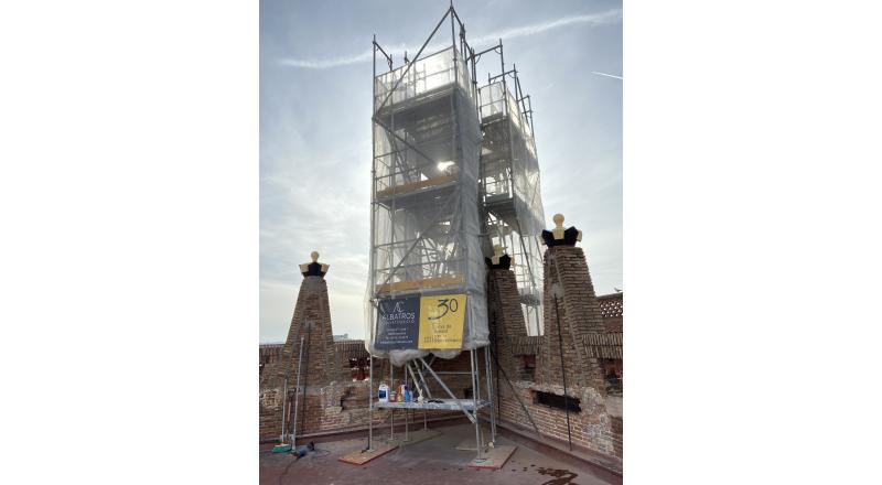 Rehabilitación estructural de pináculos de fachadas de la Escuela Teresiana Ganduxer