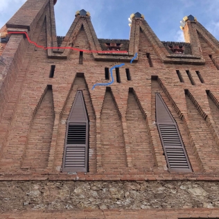 Rehabilitación estructural de pináculos de fachadas de la Escuela Teresiana Ganduxer