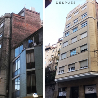 Rehabilitación de fachada principal (c/ Atenas, Barcelona)